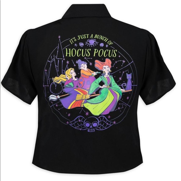 Disney Parks Her Universe Hocus Pocus Tie Front Shirt - Picture 2 of 9